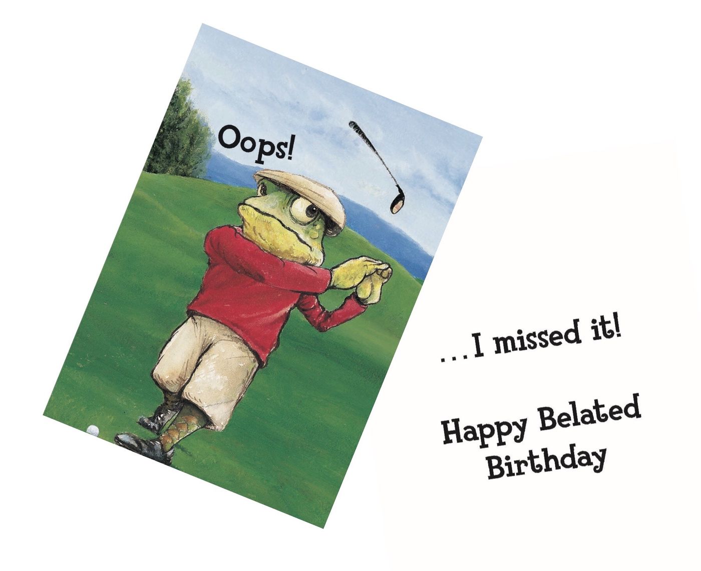 Frog playing golf
